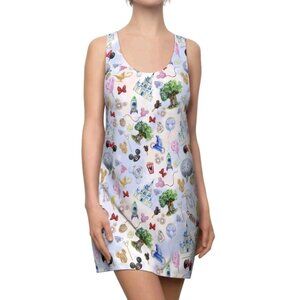 Enchanted Dress Shop Disney All 4 Parks Sleeveless Dress Womens M